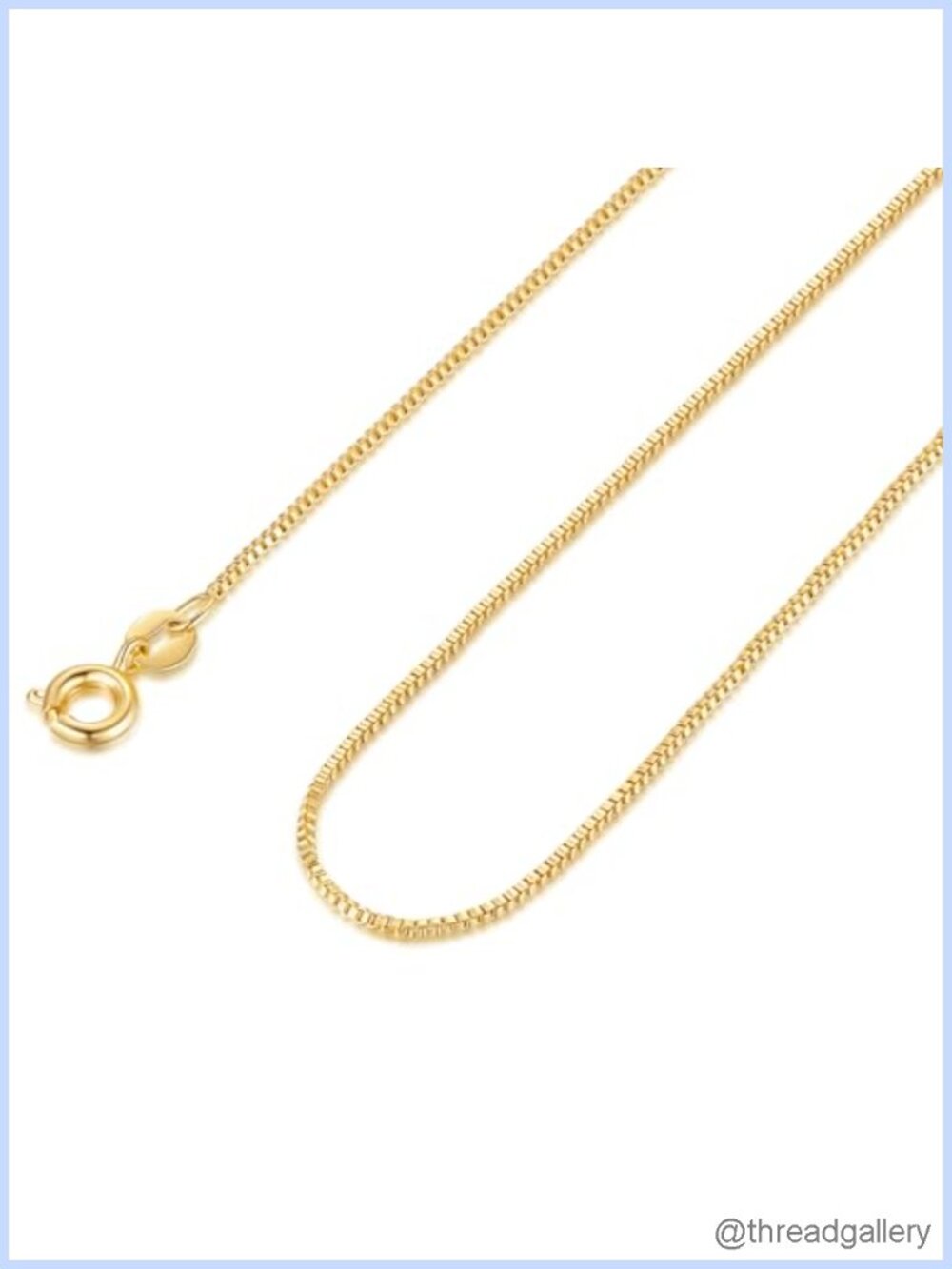 14K Gold Plated Box Chain Necklace for Women Dainty Layering Jewelry